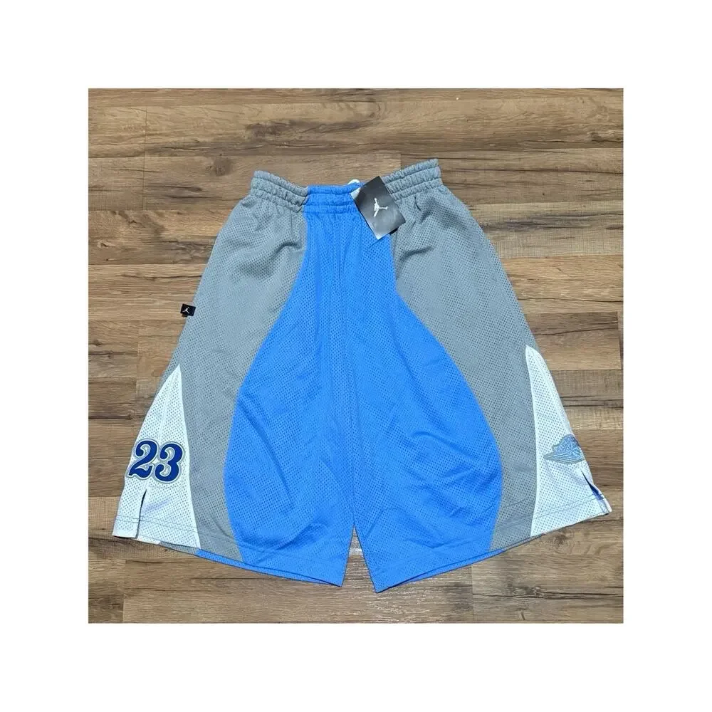 2004 Air Jordan Mesh UNC Tar Heels Blue Grey Baggy Y2K 143853-412 Shorts